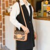 主图 (30) Retro Design Pu Horsebit Saddle Bag Old Flower Women's Bag Single Shoulder Cross-Border Bag Messenger Bag Bags Women's Bag
