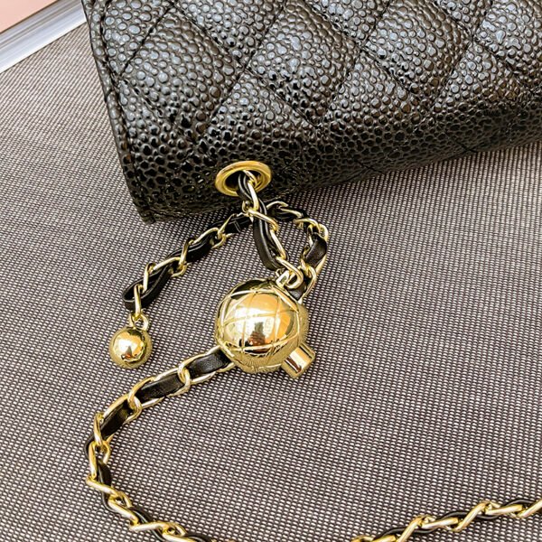 Lattice Small Gold Ball Chain Bag Simple Fashion Messenger Bag Female Trendy Daily Versatile Small Square Bag