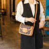 主图 (33) Retro Design Pu Horsebit Saddle Bag Old Flower Women's Bag Single Shoulder Cross-Border Bag Messenger Bag Bags Women's Bag