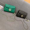 Lattice Small Gold Ball Chain Bag Simple Fashion Messenger Bag Female Trendy Daily Versatile Small Square Bag