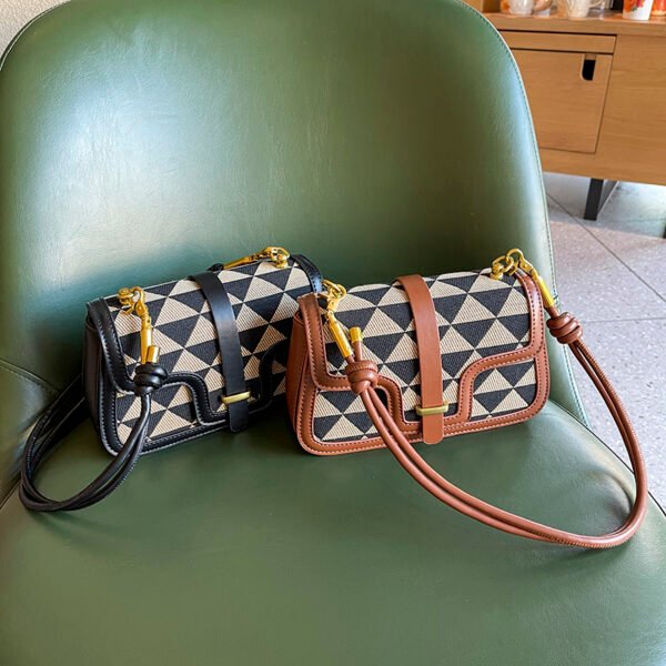 Light Luxury Niche Design Checkerboard Bag Women's Versatile Shoulder Bag Stylish Underarm Bag