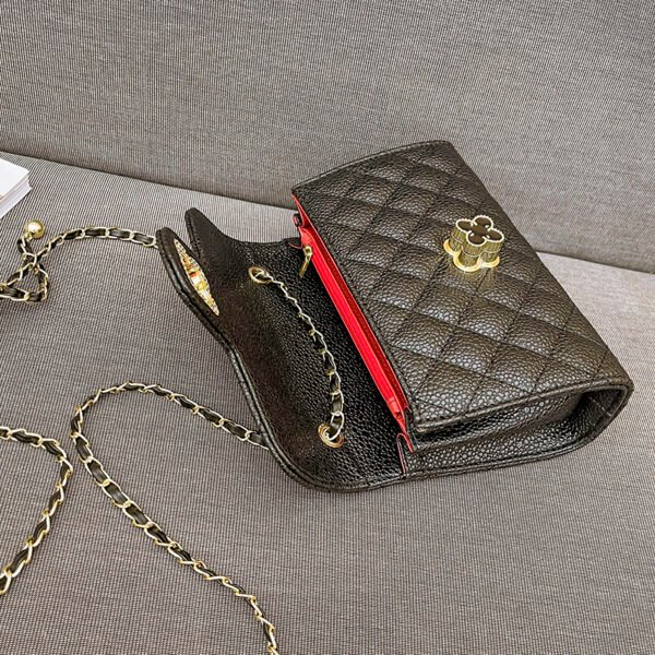 Lattice Small Gold Ball Chain Bag Simple Fashion Messenger Bag Female Trendy Daily Versatile Small Square Bag