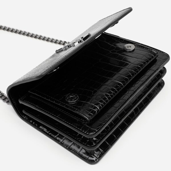 Crocodile Pattern Small Chanel Style Handbag