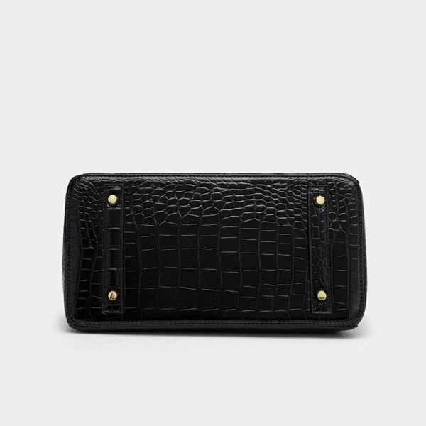 Platinum Crocodile Pattern Shoulder Bag