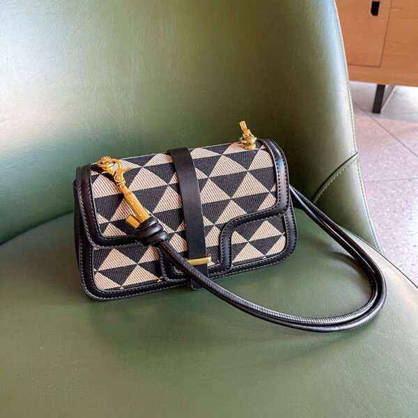 Light Luxury Niche Design Checkerboard Bag Women's Versatile Shoulder Bag Stylish Underarm Bag
