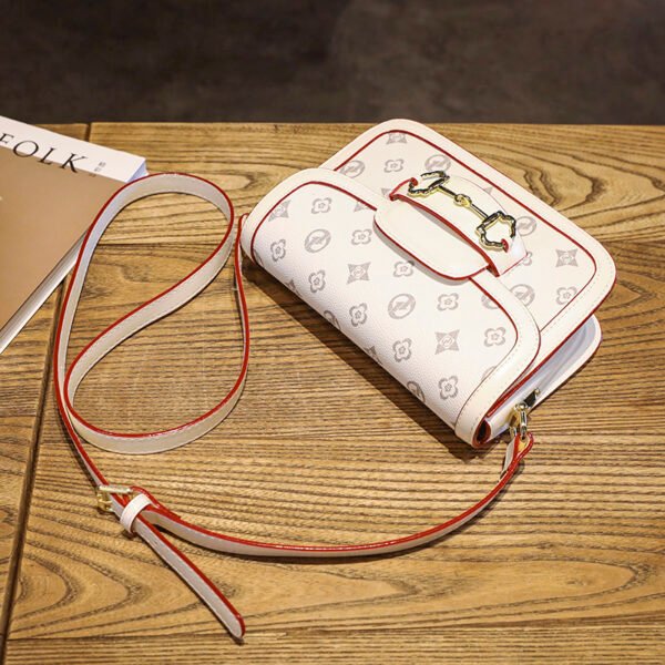 主图 (5) Retro Design Pu Horsebit Saddle Bag Old Flower Women's Bag Single Shoulder Cross-Border Bag Messenger Bag Bags Women's Bag