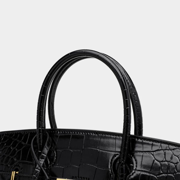 Platinum Crocodile Pattern Shoulder Bag