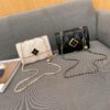 Texture White Pu Bag Female Tide Fashion Small Gold Ball Diamond Lattice Bag Pearl Chain Crossbody Small Bag Female Summer