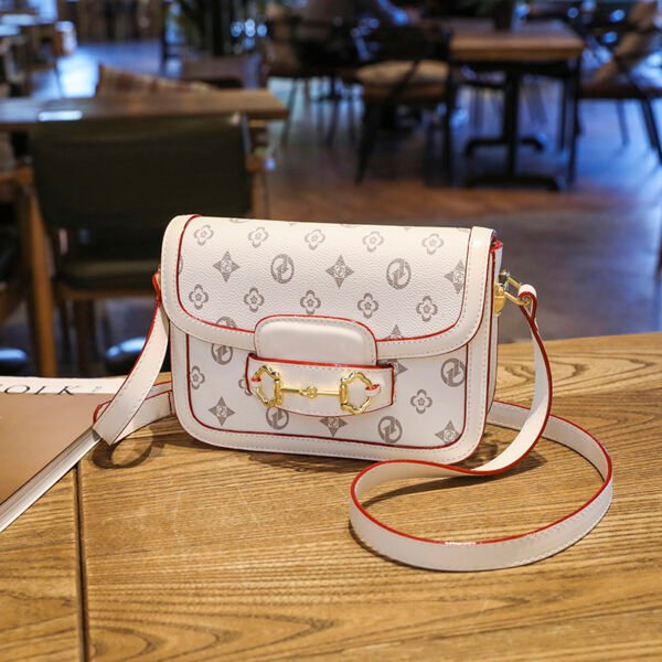 主图 (6) Retro Design Pu Horsebit Saddle Bag Old Flower Women's Bag Single Shoulder Cross-Border Bag Messenger Bag Bags Women's Bag