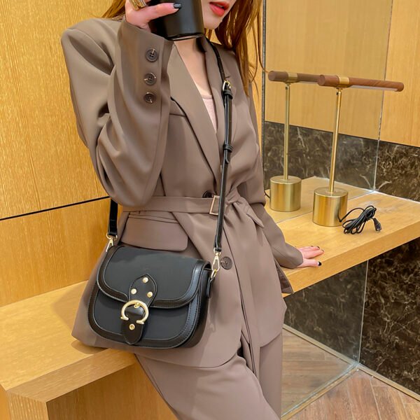 Saddle Bag Women's Korean Style Shoulder Messenger Bag Contrast Color Stitching Personality Versatile Fashion