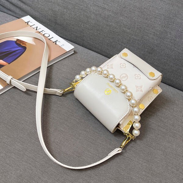 One-Shoulder Crossbody Korean Version Pearl Handbag Fashionable Simple Sweet Women's Bag Mobile Phone Bag