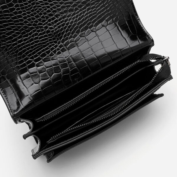 Crocodile Pattern Small Chanel Style Handbag