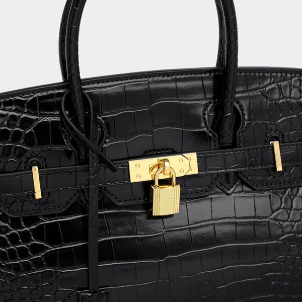 Platinum Crocodile Pattern Shoulder Bag