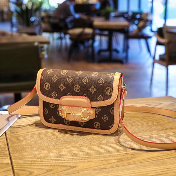 主图 (7) Retro Design Pu Horsebit Saddle Bag Old Flower Women's Bag Single Shoulder Cross-Border Bag Messenger Bag Bags Women's Bag