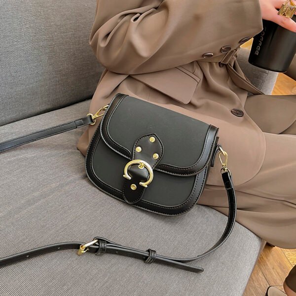 Saddle Bag Women's Korean Style Shoulder Messenger Bag Contrast Color Stitching Personality Versatile Fashion