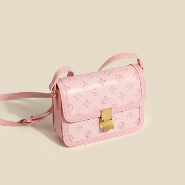 Simple and fashionable retro printed bag handbag elegant and versatile shoulder bag full of texture messenger bag