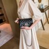 Classic Chanel style bag, celebrity style, diamond chain messenger bag, lazy fashion shoulder bag