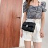 Early Fall New Senior Texture Commuter Small Square Bag Diamond Lattice Black Chain Shoulder Bag Versatile Diagonal Cross Bag