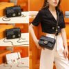 组合 High-Grade Diamond Chain Small Chanel Style All-Match Bag Middle-Aged Women's Bag Shoulder Crossbody Classic Small Bag