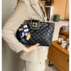 Simple Diamond Embroidery Underarm Bag For Women, New Cross-Border Lock Shoulder Bag, Large Capacity Chain Handbag Messenger Bag