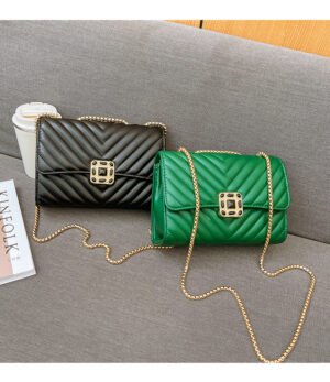 Women's Crossbody Bag Diamond Chain Bag Versatile Single Shoulder Female College Student Small Square Bag