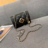 Texture White Pu Bag Female Tide Fashion Small Gold Ball Diamond Lattice Bag Pearl Chain Crossbody Small Bag Female Summer