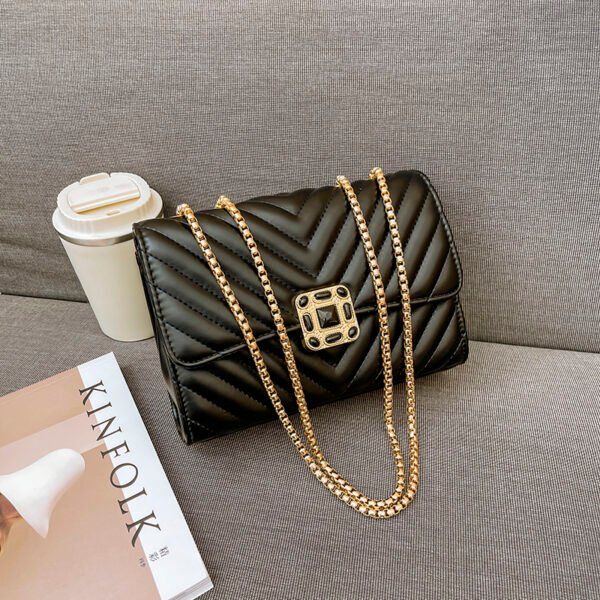 Women's Crossbody Bag Diamond Chain Bag Versatile Single Shoulder Female College Student Small Square Bag