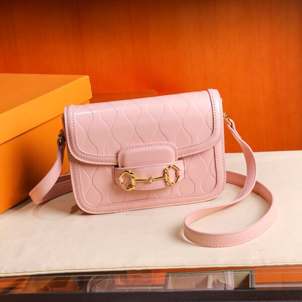颜色 (1) Women's Small Square Bag Underarm Shoulder Handbag Wave Saddle Bag Women's Crossbody
