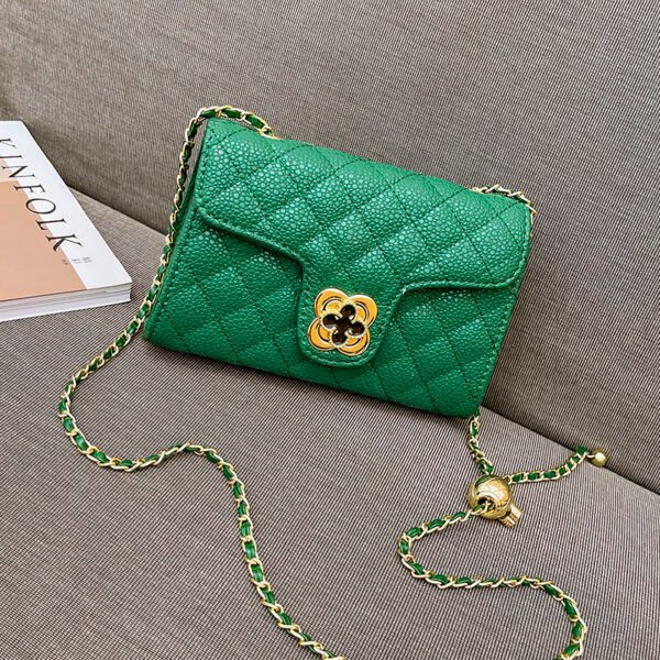 Lattice Small Gold Ball Chain Bag Simple Fashion Messenger Bag Female Trendy Daily Versatile Small Square Bag