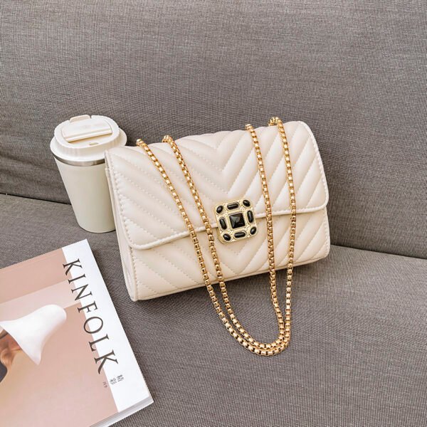 Women's Crossbody Bag Diamond Chain Bag Versatile Single Shoulder Female College Student Small Square Bag