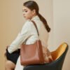 2021.10-21037 New Arrival Women’s Genuine Leather Saddle Shoulder Bag – Minimalist Style for the Modern Commute