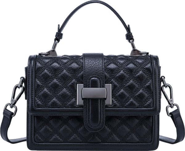 2025 New Arrival Women’s Genuine Leather Quilted Crossbody Bag – Street-Style Elegance for Summer