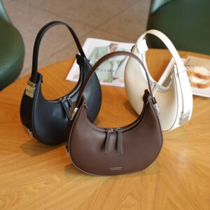 2025 New Korean-Style Minimalist Crescent Shoulder Bag – Sleek Everyday Underarm Purse for Effortless Chic