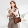 New Arrival Women’s Genuine Leather Saddle Shoulder Bag – Minimalist Style for the Modern Commute