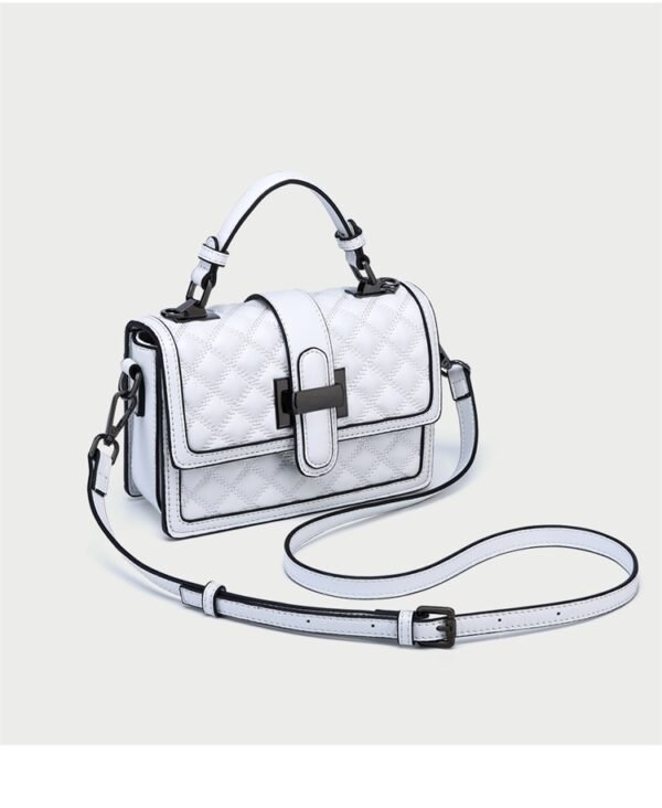 2025 New Arrival Women’s Genuine Leather Quilted Crossbody Bag – Street-Style Elegance for Summer