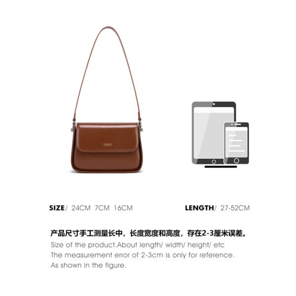 New Arrival Women’s Genuine Leather Saddle Shoulder Bag – Minimalist Style for the Modern Commute