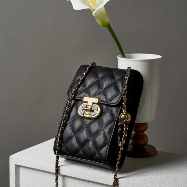 Genuine Leather Mini Crossbody Bag for Women – Summer Phone Purse with Chain Strap