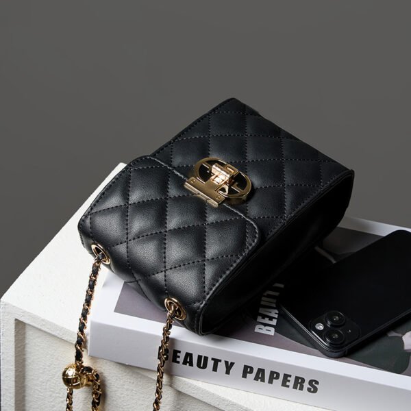 Genuine Leather Mini Crossbody Bag for Women – Summer Phone Purse with Chain Strap