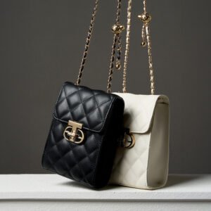 Genuine Leather Mini Crossbody Bag for Women – Summer Phone Purse with Chain Strap