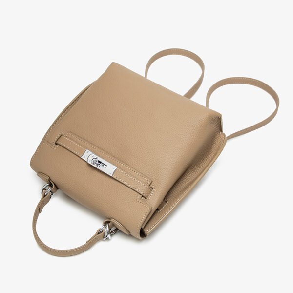 1 (9) Genuine Leather Backpack Handbag | Kelly-Inspired Multiway Bag