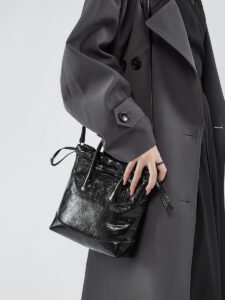 Leather Drawstring Shoulder Bag