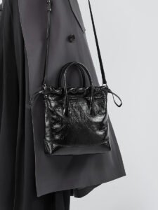Pleated Leather Tote