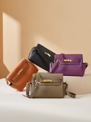 18 Vintage Cowhide Leather Kelly Messenger Bag — Elegant Daily Carry