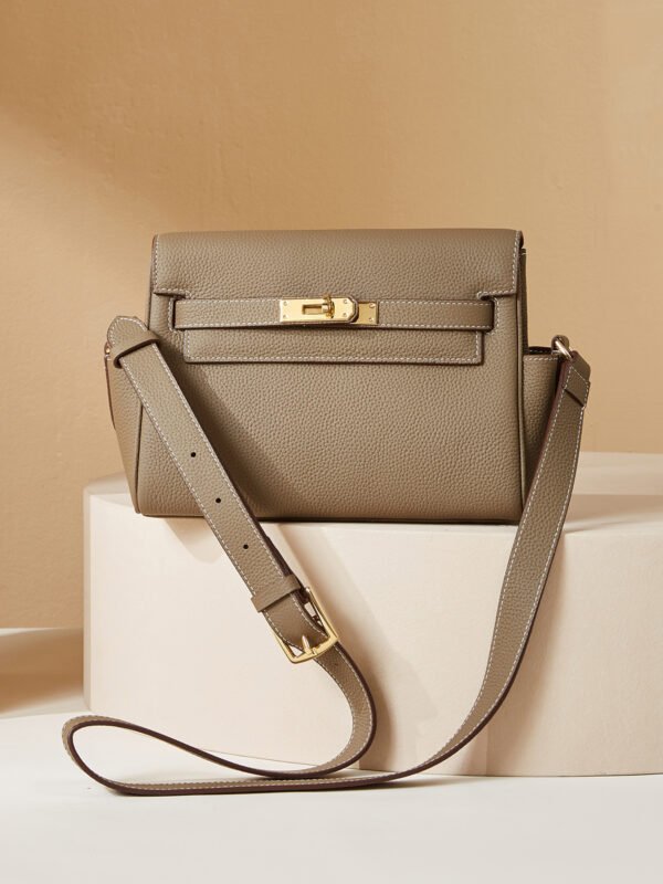 Vintage Cowhide Leather Kelly Messenger Bag — Elegant Daily Carry