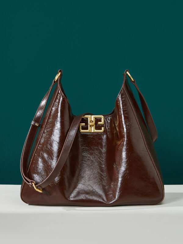 24 Premium Classic Leather Shoulder Bag – Large Capacity Cowhide Tote