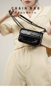 genuine leather chain bag