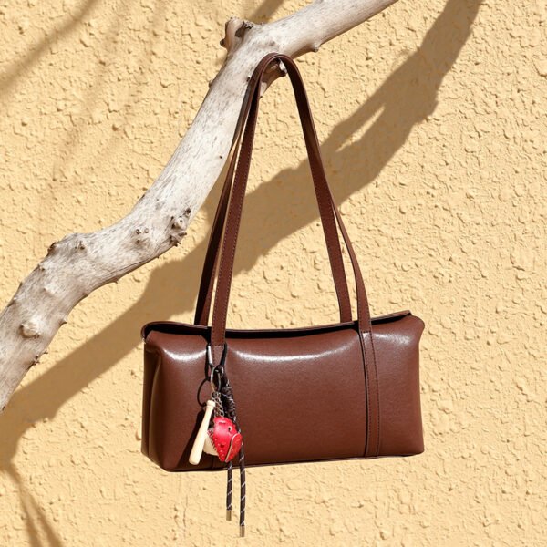 Genuine Leather Minimalist Commuter Tote Bag — Large Capacity