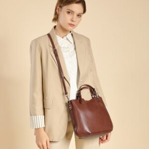 leather bucket tote bag