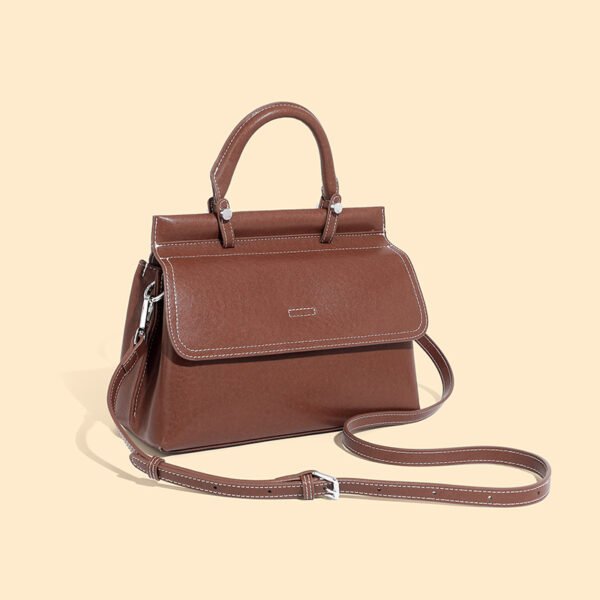 Genuine Leather Vintage Tote Bag — Large Capacity Shoulder & Handbag