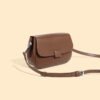 4P3A0505 Genuine Leather Crossbody Shoulder Bag — Vintage Small Square Design